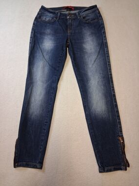 Guess Women's Ankle Denim Jeans - Dark Blue with Fading